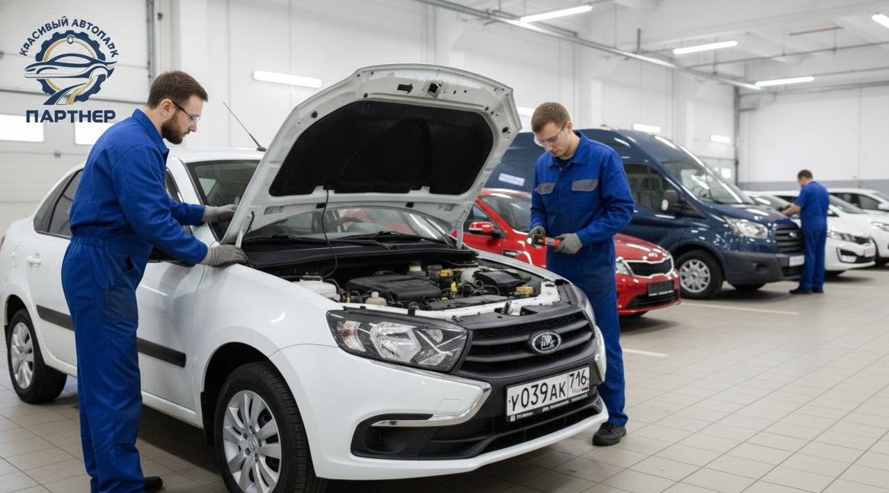 Driver checking the car